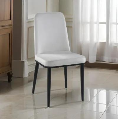 Lane 23 Inch Side Dining Chair, Gray Velvet, Armless, Black Metal, Set of 2 - Benzara