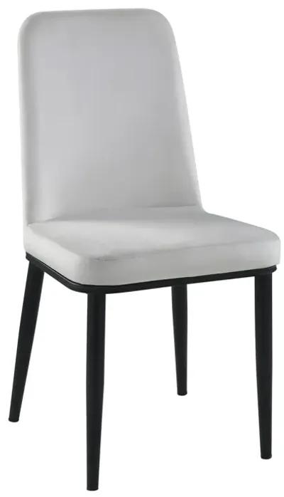 Lane 23 Inch Side Dining Chair, Gray Velvet, Armless, Black Metal, Set of 2 - Benzara