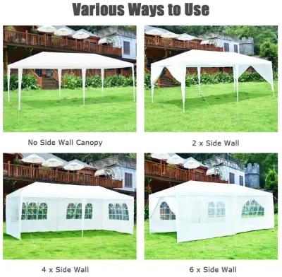 10 x 20 Feet 6 Sidewalls Canopy Tent with Carry Bag-White