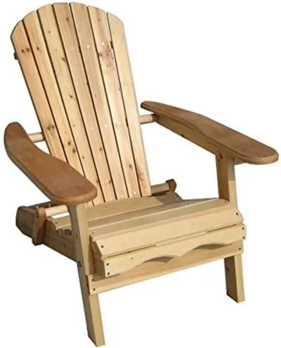 NorthbeamMerry Garden Foldable Wooden Adirondack Chair, Outdoor, Garden, Lawn, Deck Chair, Natural