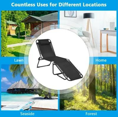 Folding Heightening Design Beach Lounge Chair with Pillow for Patio