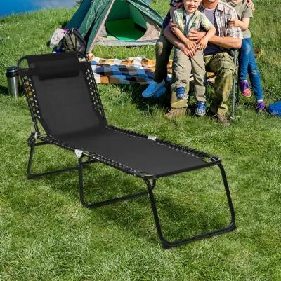 Folding Heightening Design Beach Lounge Chair with Pillow for Patio