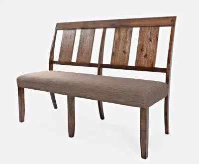 Jofran Mission Viejo Distressed Upholstered Dining Bench