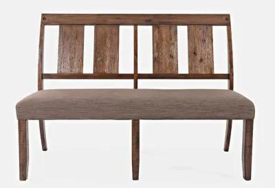 Jofran Mission Viejo Distressed Upholstered Dining Bench