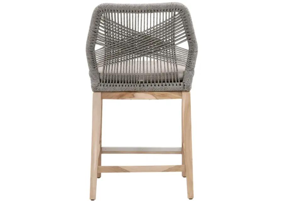 Loom Outdoor Counter Stool in Platinum