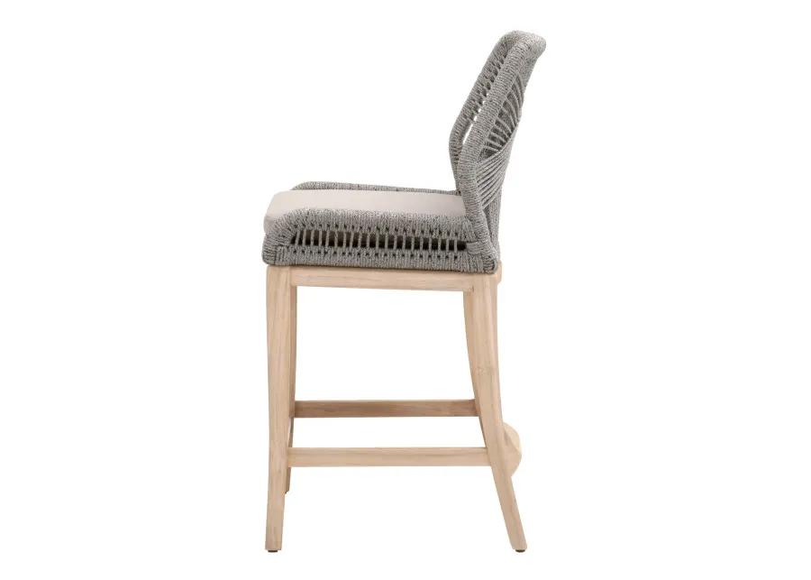 Loom Outdoor Counter Stool in Platinum