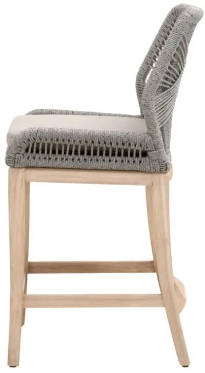 Loom Outdoor Counter Stool in Platinum