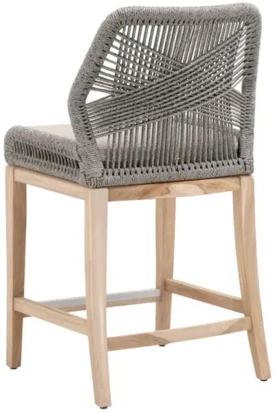 Loom Outdoor Counter Stool in Platinum