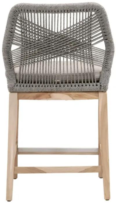 Loom Outdoor Counter Stool in Platinum