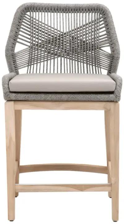 Loom Outdoor Counter Stool in Platinum