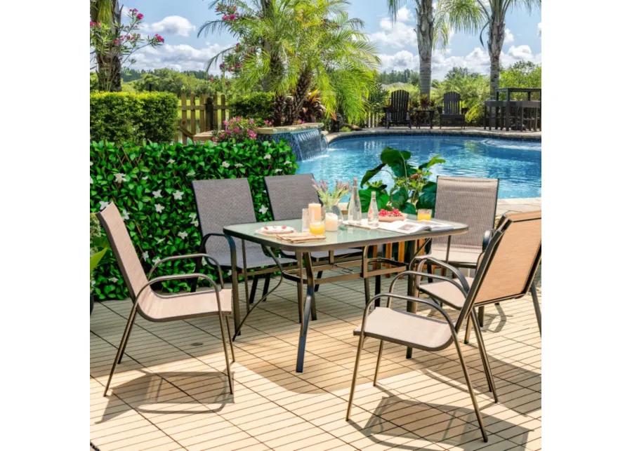 Hivvago 7-Piece Patio Dining Set with 6 Stackable Chairs