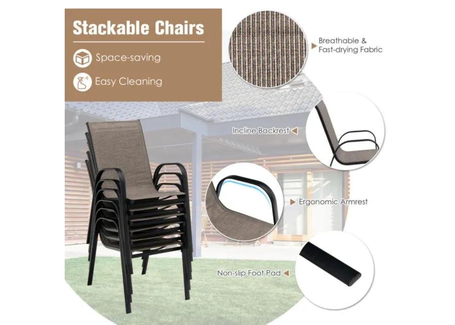 Hivvago 7-Piece Patio Dining Set with 6 Stackable Chairs