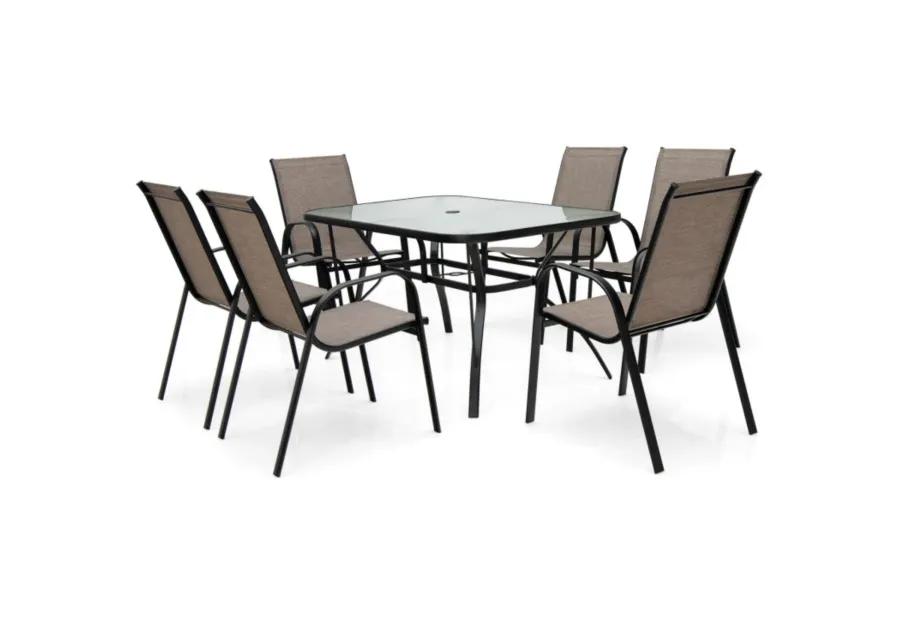 Hivvago 7-Piece Patio Dining Set with 6 Stackable Chairs