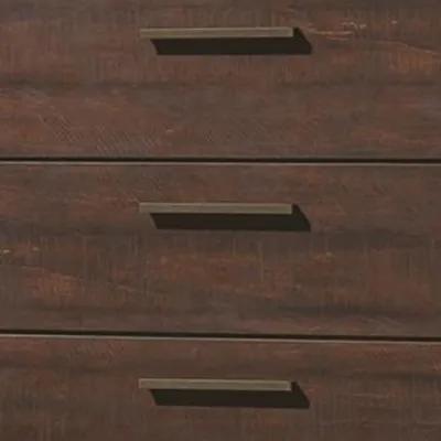 Wooden Chest with Five Drawers and Block Legs Support, Dark Brown-Benzara