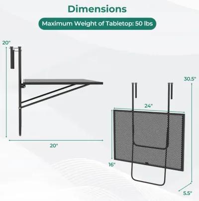 Outdoor Folding Hanging Table with Metal Frame