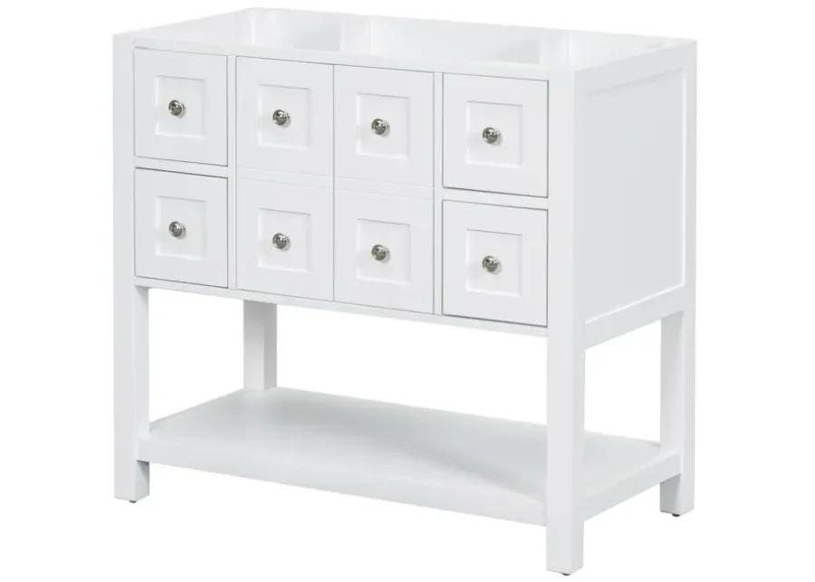 Modern Bathroom Vanity with Ample Storage, Solid Wood Frame, Soft-Close Hinge