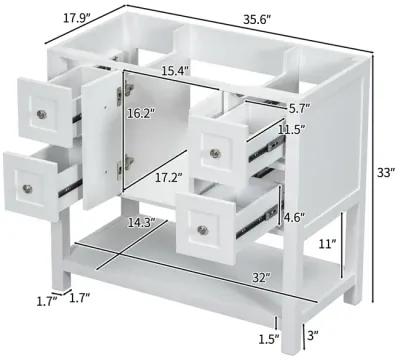 Modern Bathroom Vanity with Ample Storage, Solid Wood Frame, Soft-Close Hinge