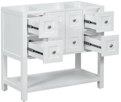 Modern Bathroom Vanity with Ample Storage, Solid Wood Frame, Soft-Close Hinge