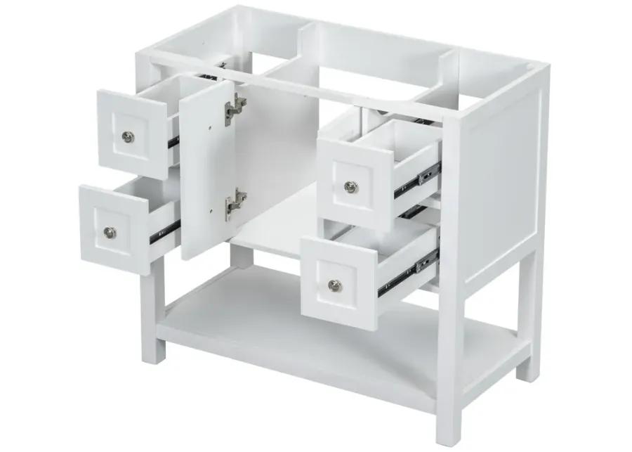 Modern Bathroom Vanity with Ample Storage, Solid Wood Frame, Soft-Close Hinge