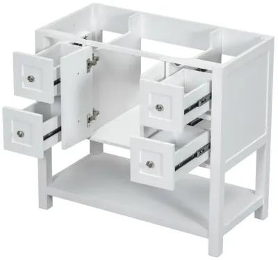 Modern Bathroom Vanity with Ample Storage, Solid Wood Frame, Soft-Close Hinge