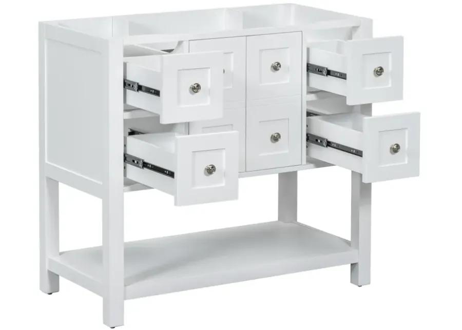 Modern Bathroom Vanity with Ample Storage, Solid Wood Frame, Soft-Close Hinge