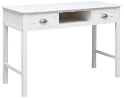 vidaXL Writing Desk White 43.3"x17.7"x29.9" Wood, 284155