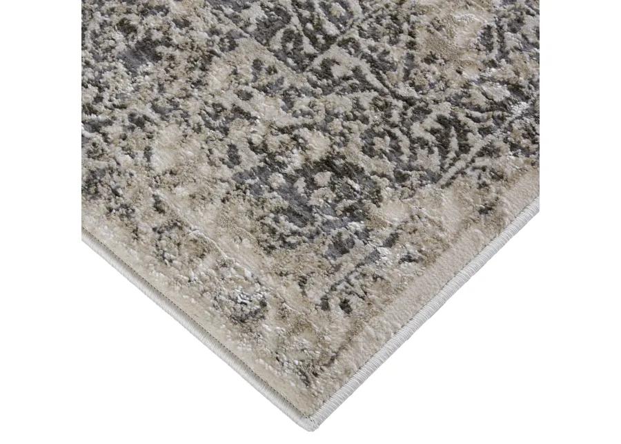 Prasad 3682F Ivory/Gray/Black 2'10" x 7'10" Rug