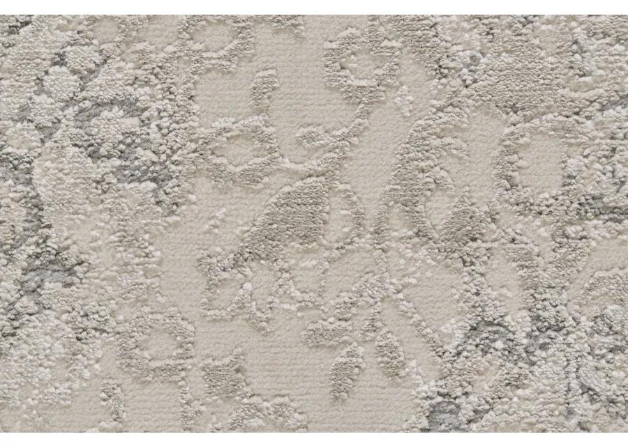 Prasad 3682F Ivory/Gray/Black 2'10" x 7'10" Rug