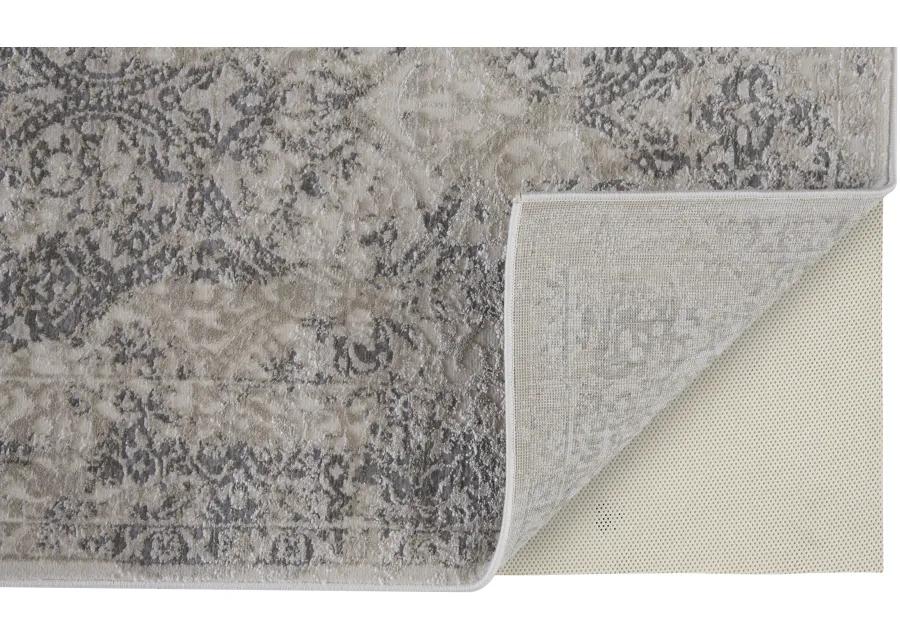 Prasad 3682F Ivory/Gray/Black 2'10" x 7'10" Rug