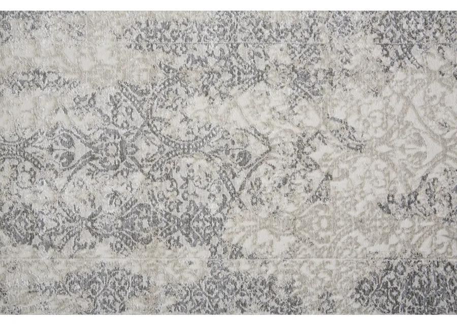 Prasad 3682F Ivory/Gray/Black 2'10" x 7'10" Rug