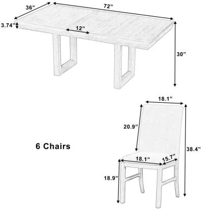 Merax Traditional  Extendable Dining Table Chairs Set