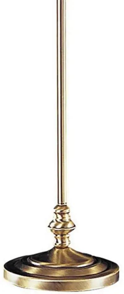 150 Watt Metal Floor Lamp with Swing Arm and Fabric Conical Shade, Gold-Benzara