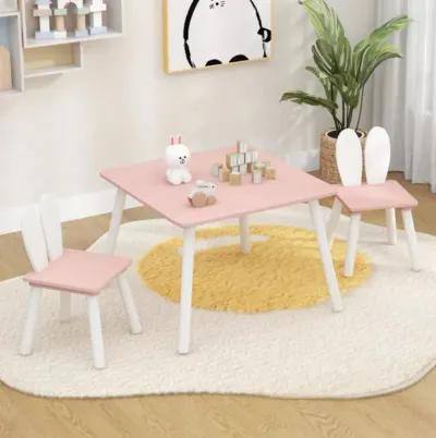 Hivvago 3 Pieces Kids Table and Chairs Set for Arts Crafts Snack Time