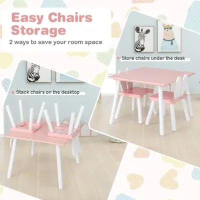 Hivvago 3 Pieces Kids Table and Chairs Set for Arts Crafts Snack Time