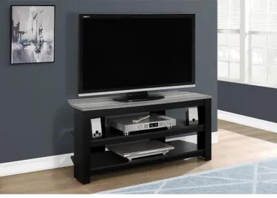 Monarch Specialties I 2564 Tv Stand, 42 Inch, Console, Media Entertainment Center, Storage Shelves, Living Room, Bedroom, Laminate, Black, Grey, Contemporary, Modern