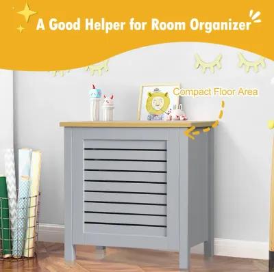 Wooden Kids Toy Storage Organizer with Lid-Gray