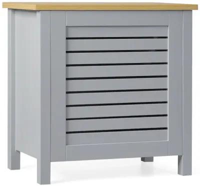 Wooden Kids Toy Storage Organizer with Lid-Gray