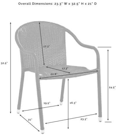 Crosley Furniture Palm Harbor 2Pc Outdoor Wicker Stackable Chair Set White - 2 Stackable Chairs