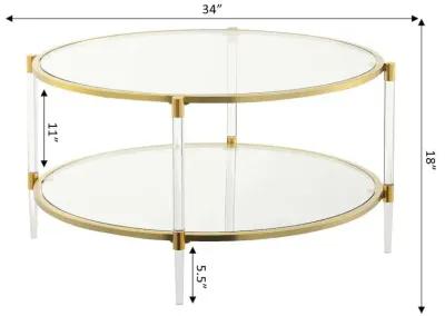 Convenience Concepts Royal Crest Acrylic Glass Coffee Table, Clear/Gold