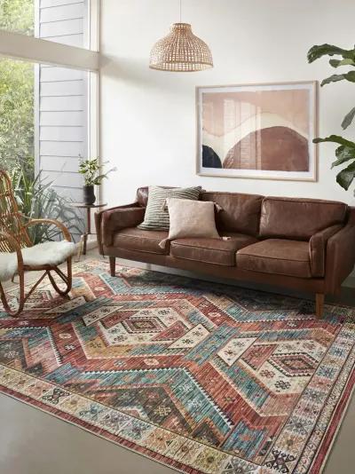 Zion ZIO05 Red/Multi 5' x 7'6" Rug