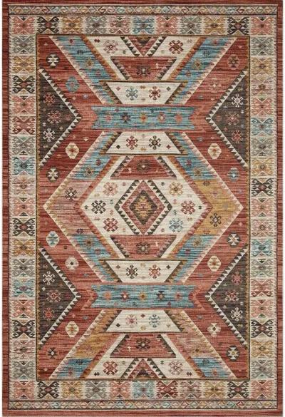 Zion ZIO05 Red/Multi 5' x 7'6" Rug