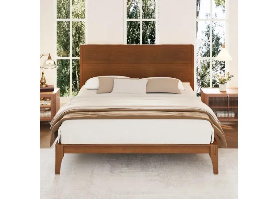 Merax Modern Bamboo Platform Bed with Headboard