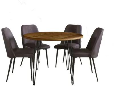 Jofran Five Piece 42 Round Mid-Century Modern Dining Set