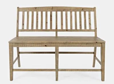 Jofran Carlyle Crossing Modern Rustic Solid Wood Slatback Counter Height Bench