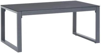 vidaXL Scandinavian-Style Coffee Table - Powder-Coated Aluminum and Glass - Gray - Lightweight - Rectangular - Versatile Use - 35.4"x19.7"x15.7"