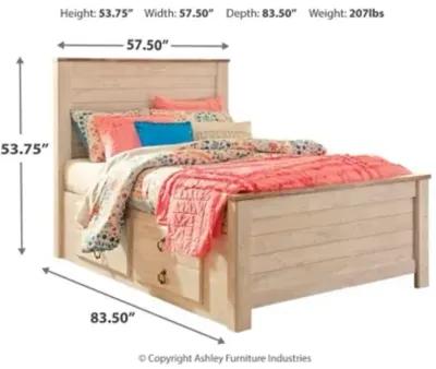 Willowton Full Panel Bed with 2 Storage Drawers