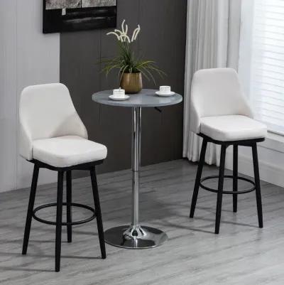 Ivory White Bar Seating: Plush Upholstered Stools with Steel Legs