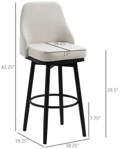 Ivory White Bar Seating: Plush Upholstered Stools with Steel Legs