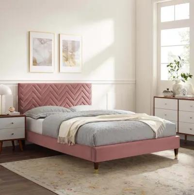 Modway - Leah Chevron Tufted Performance Velvet King Platform Bed