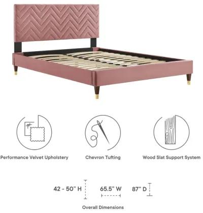 Modway - Leah Chevron Tufted Performance Velvet King Platform Bed